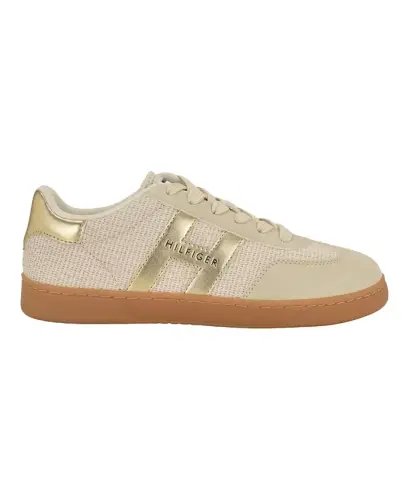 Women's Maisie Low Profile Lace-Up Sneakers - Gold/Beige - TOMMY HILFIGER (1)