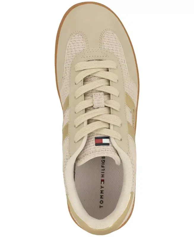 Women's Maisie Low Profile Lace-Up Sneakers - Gold/Beige - 4