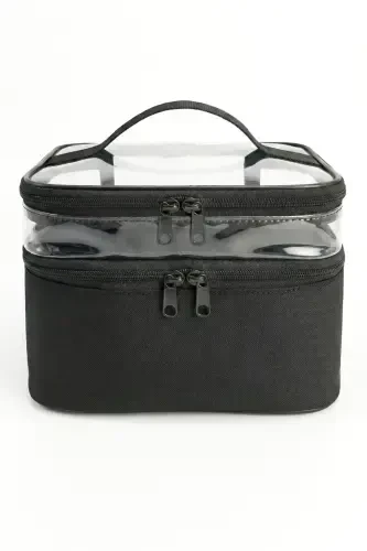 Women's Makeup Bag with Two Spacious Compartments, Strap, Foldable, Care Travel Organizer Makeup Bag - 8