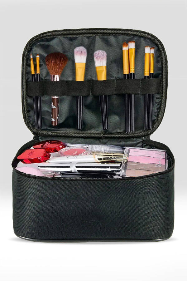 Women's Makeup Bag with Two Spacious Compartments, Strap, Foldable, Care Travel Organizer Makeup Bag - 19