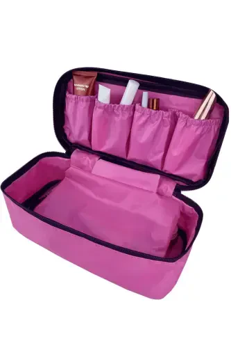 Women's Makeup Brush Bra Storage And Underwear Organizer Pink Makeup Bag-Pink - 3