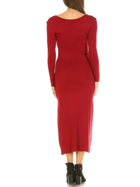 Women's Maternity Long Sleeve Maxi Dress - Extended Sizes Available - 3