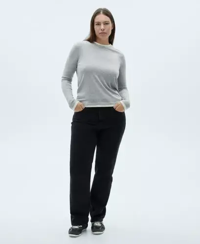 Women's Matilda Medium-Rise Straight-Fit Jeans-Black denim - 3