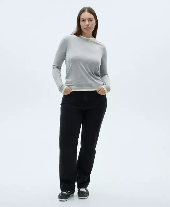 Women's Matilda Medium-Rise Straight-Fit Jeans-Black denim - 3