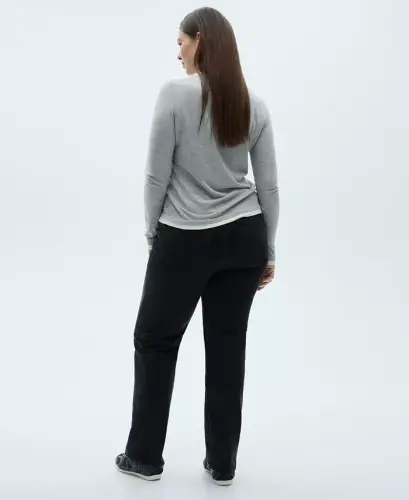 Women's Matilda Medium-Rise Straight-Fit Jeans-Black denim - 7