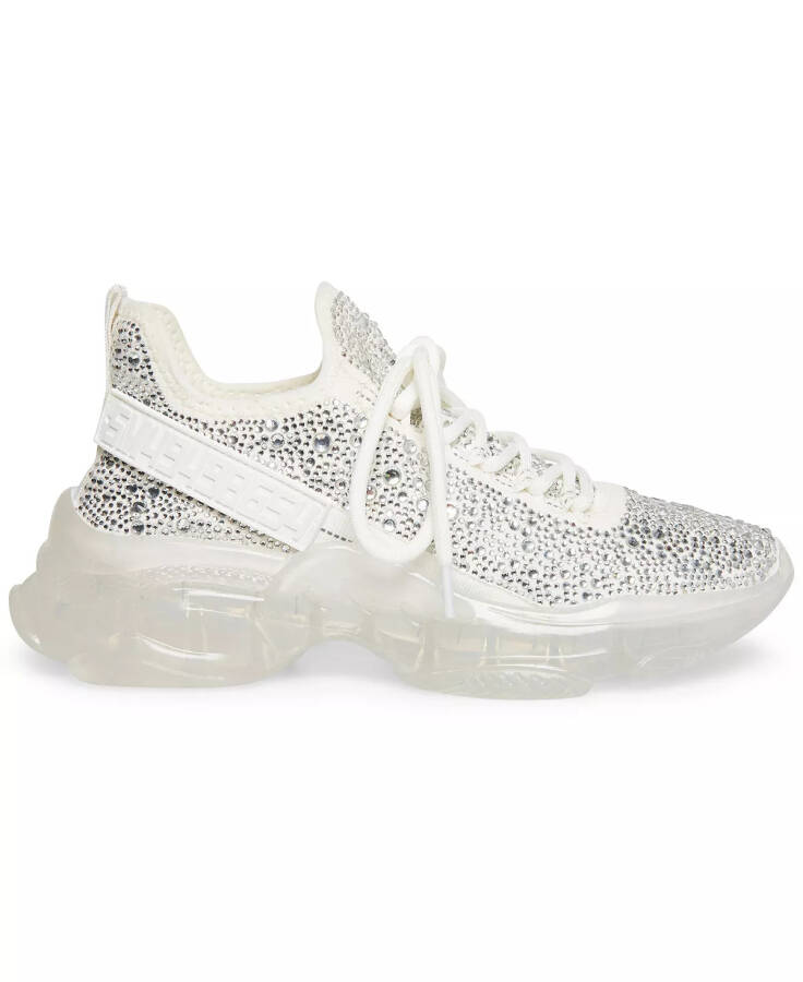 Women's Maxima Rhinestone-Trim Trainer Sneakers White/Rhinestone - 2