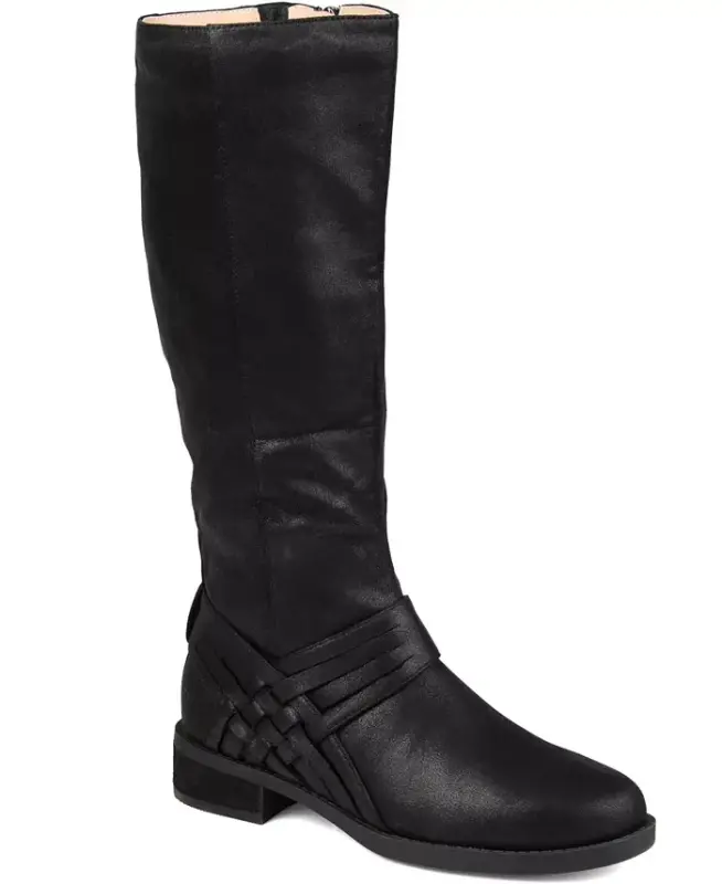 Women's Meg Wide Calf Knee High Boots - Wide Calf - Black - JOURNEE COLLECTION