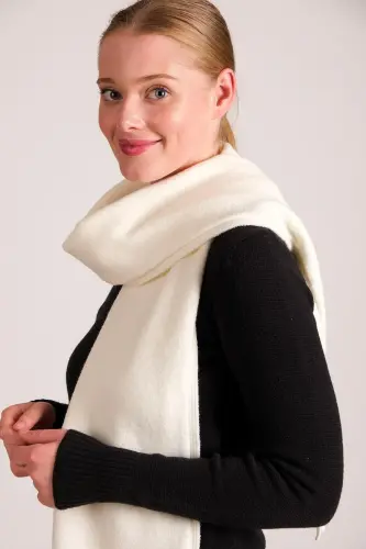 Women's Melange Soft Touch Scarf Ecru 23w506 - CHUBA (1)