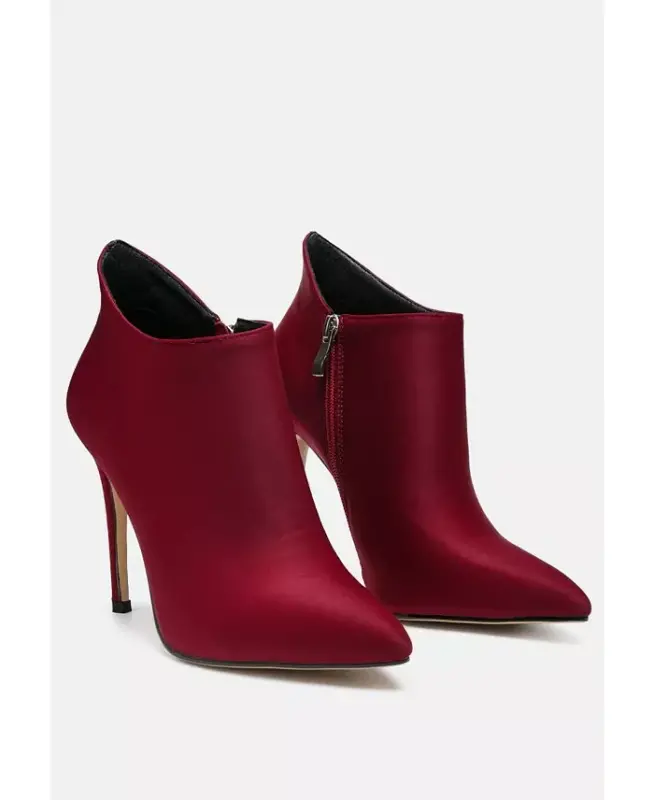 Rag and Co Womens Melba Pointed Toe Stiletto Boot - Medium red - 1