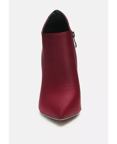 Rag and Co Womens Melba Pointed Toe Stiletto Boot - Medium red - 5