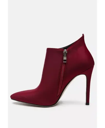 Rag and Co Womens Melba Pointed Toe Stiletto Boot - Medium red - 17