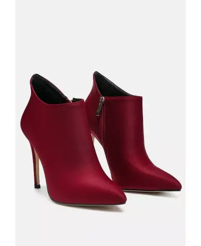 Rag and Co Womens Melba Pointed Toe Stiletto Boot - Medium red 
