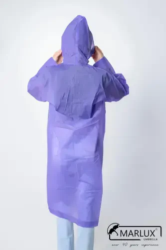 Women's Men's Raincoat Hooded Snap Fastener Eva Purple Raincoat M21mrc881r09-Purple - 7