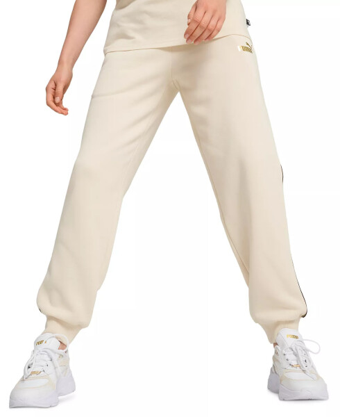 Women's Metallic Fleece Joggers White - 1