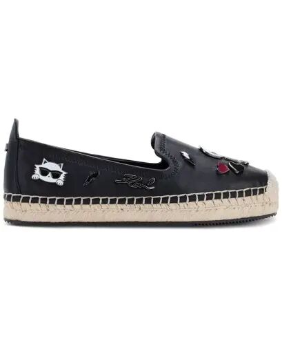 Women's Michaela Embellished Slip-On Espadrille Flats - Black - KARL LAGERFELD PARIS (1)