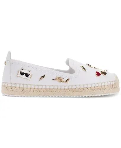 Women's Michaela Embellished Slip-On Espadrille Flats - Bright White - KARL LAGERFELD PARIS (1)
