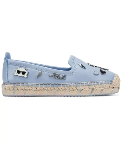 Women's Michaela Embellished Slip-On Espadrille Flats - Light Blue - KARL LAGERFELD PARIS (1)