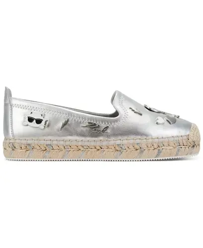 Women's Michaela Embellished Slip-On Espadrille Flats - Silver - KARL LAGERFELD PARIS (1)