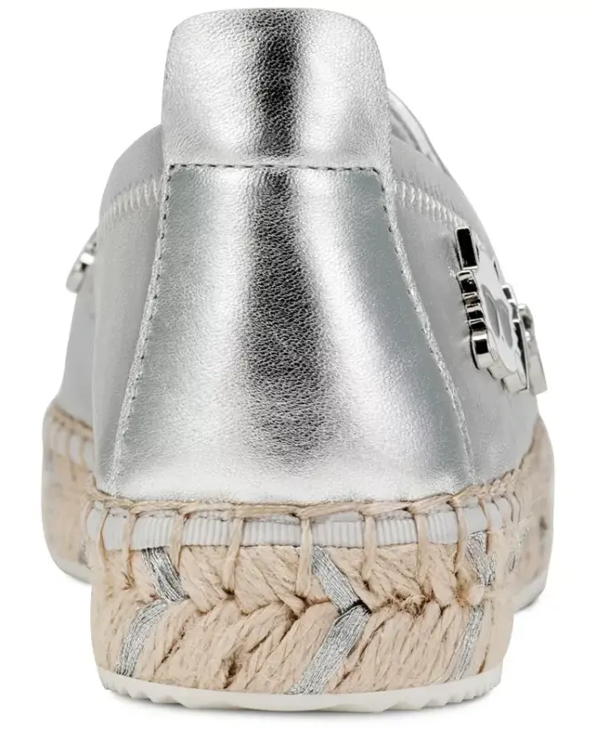 Women's Michaela Embellished Slip-On Espadrille Flats - Silver - 3