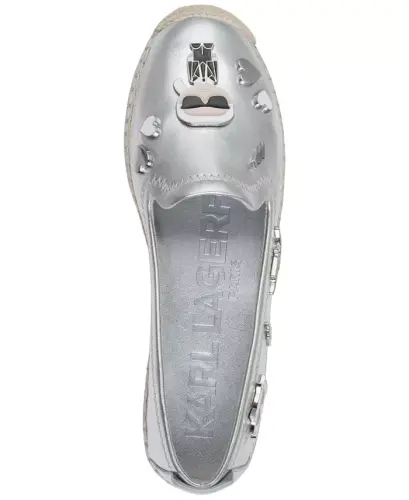 Women's Michaela Embellished Slip-On Espadrille Flats - Silver - 4