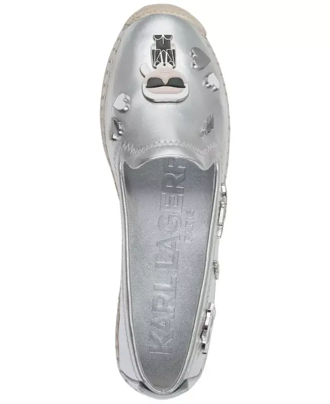 Women's Michaela Embellished Slip-On Espadrille Flats - Silver - 4