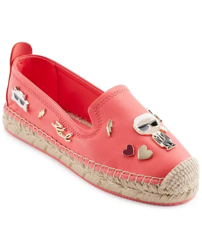 Women's Michaela Embellished Slip-On Espadrille Flats - Sunset Coral - 1