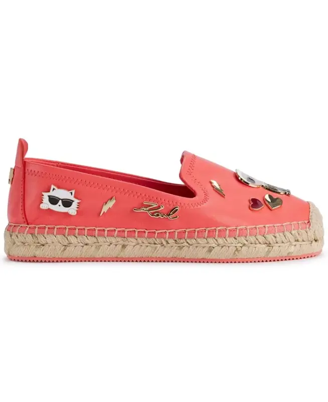 Women's Michaela Embellished Slip-On Espadrille Flats - Sunset Coral - 2