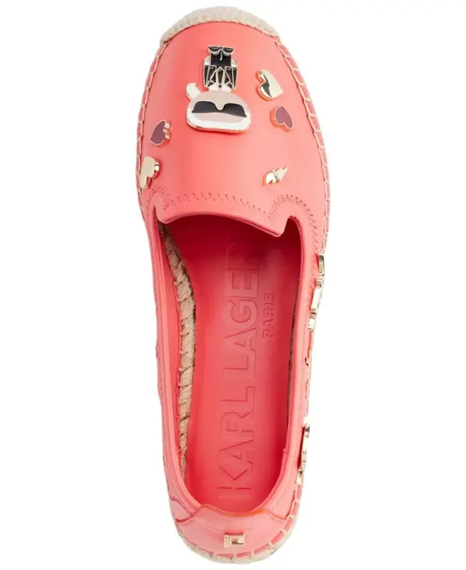 Women's Michaela Embellished Slip-On Espadrille Flats - Sunset Coral - 4