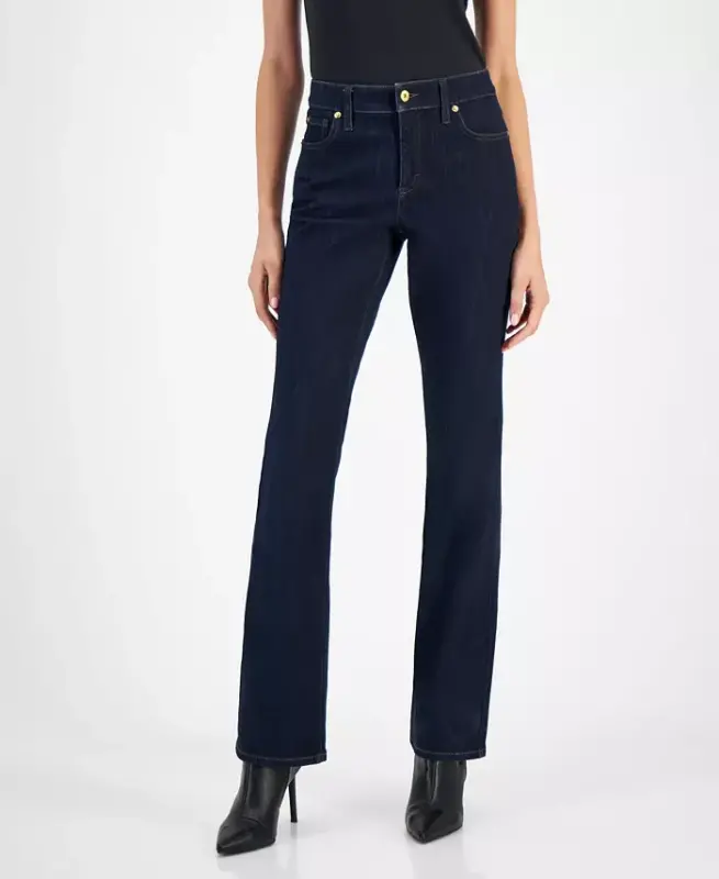 Women's Mid-Rise Bootcut Jeans, Created for Modazone - Dark Indigo - 1