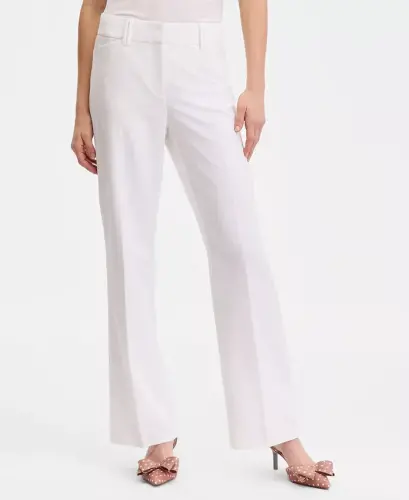 Women's Mid-Rise Bootcut Pants, Created for Modazone - Bright White 