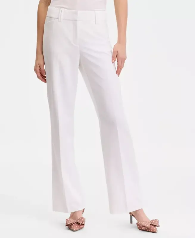 Women's Mid-Rise Bootcut Pants, Created for Modazone - Bright White - 1