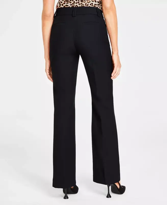 Women's Mid-Rise Bootcut Pants, Created for Modazone-Deep Black - 2