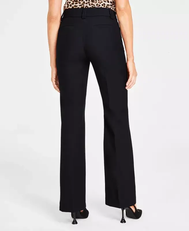 Women's Mid-Rise Bootcut Pants, Created for Modazone-Deep Black - 2