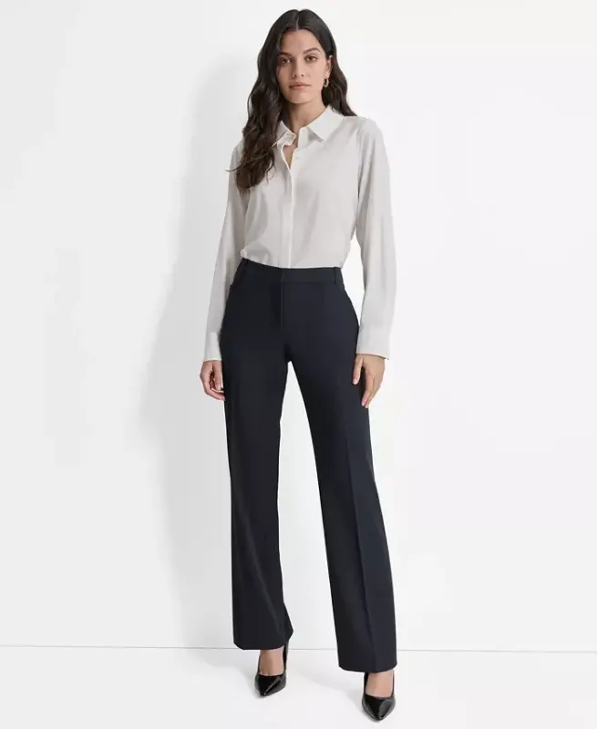 Women's Mid-Rise Flare-Leg Pants - 4