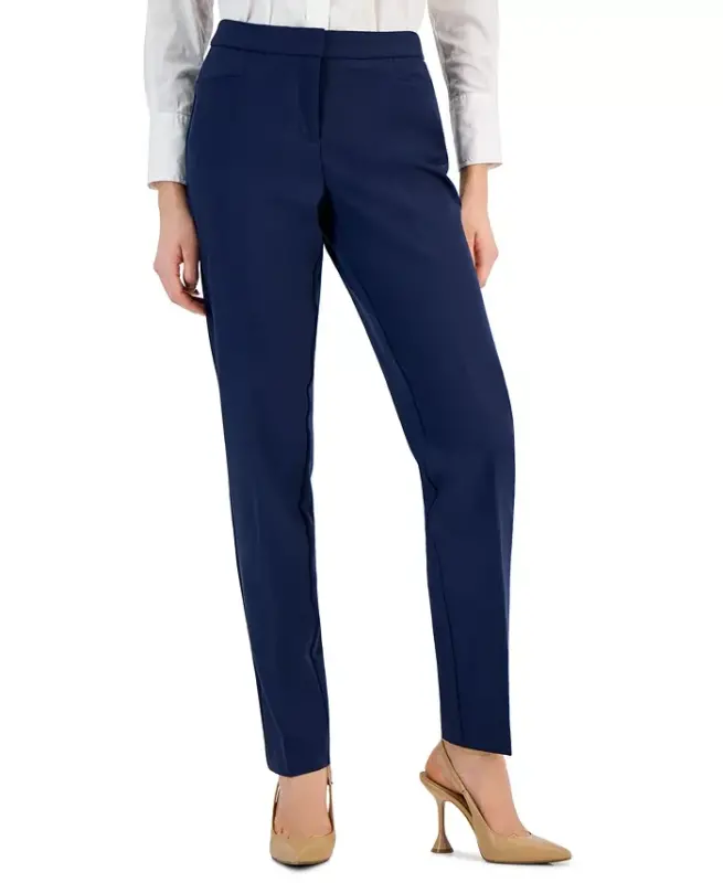 Women's Mid-Rise L-Pocket Straight-Leg Pants, Regular, Long & Short Lengths, Created for Modazone-Indigo Sea - 1