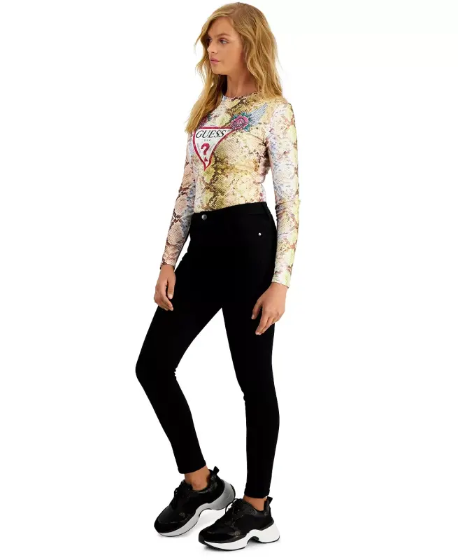 Women's Mid-Rise Sexy Curve Skinny Jeans-Carrie Black - 3