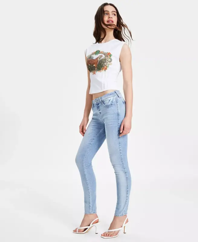 Women's Mid-Rise Sexy Curve Skinny Jeans-Fletcher - 3