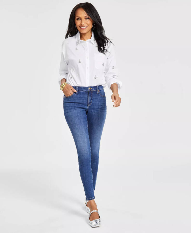 Women's Mid Rise Skinny Jeans, Created for Modazone Bright White - 11