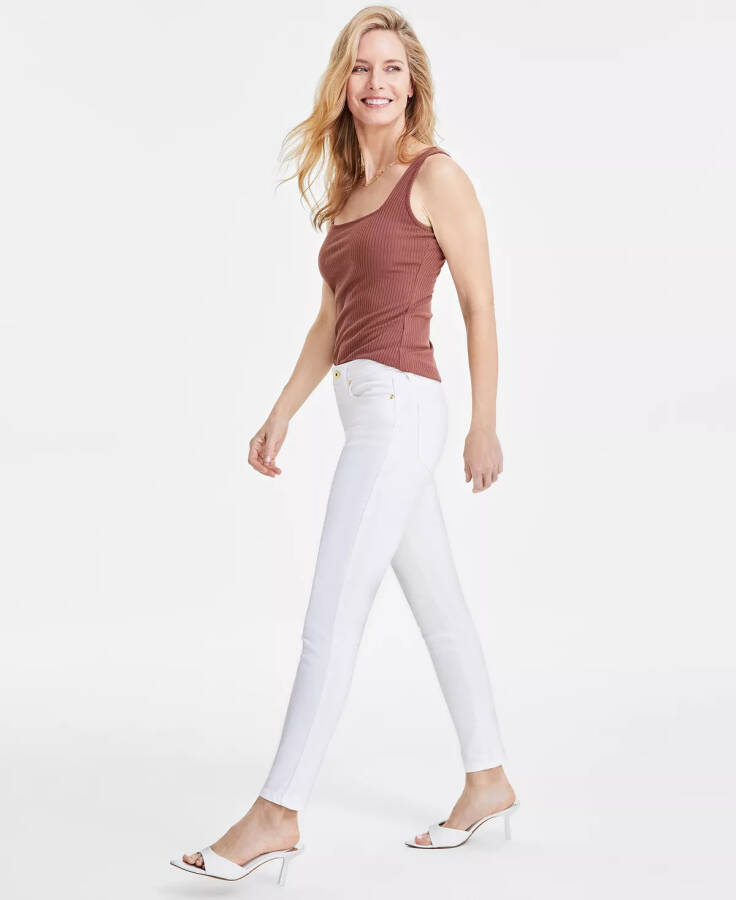 Women's Mid Rise Skinny Jeans, Created for Modazone Bright White - 14