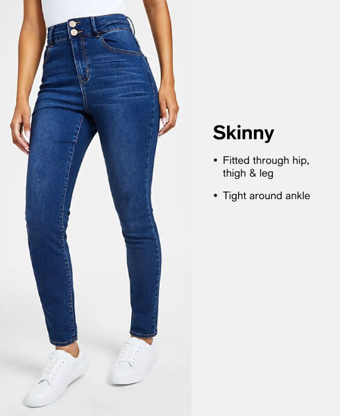 Women's Mid Rise Skinny Jeans, Created for Modazone Dk Indigo - 9