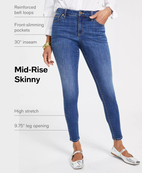 Women's Mid Rise Skinny Jeans, Created for Modazone MEDIUM INDIGO - 5