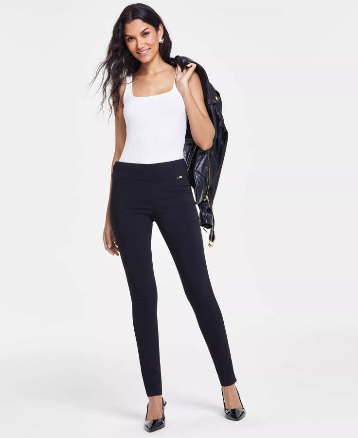 Women's Mid-Rise Skinny Pants, Regular, Long & Short Lengths, Created for Modazone Deep Black - 9