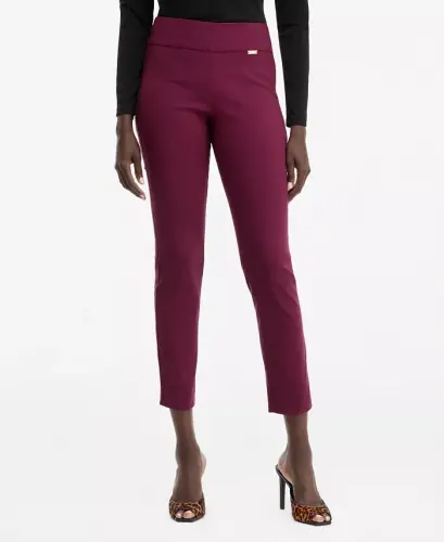 Women's Mid-Rise Skinny Pants, Regular & Short Lengths, Created for Modazone - Berry Wine - 3