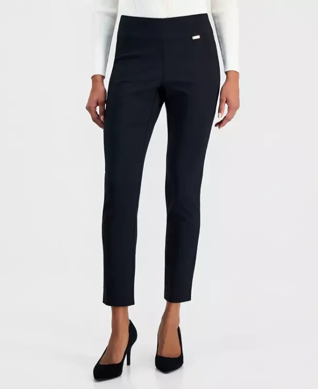 Women's Mid-Rise Skinny Pants, Regular & Short Lengths, Created for Modazone-Deep Black - 1