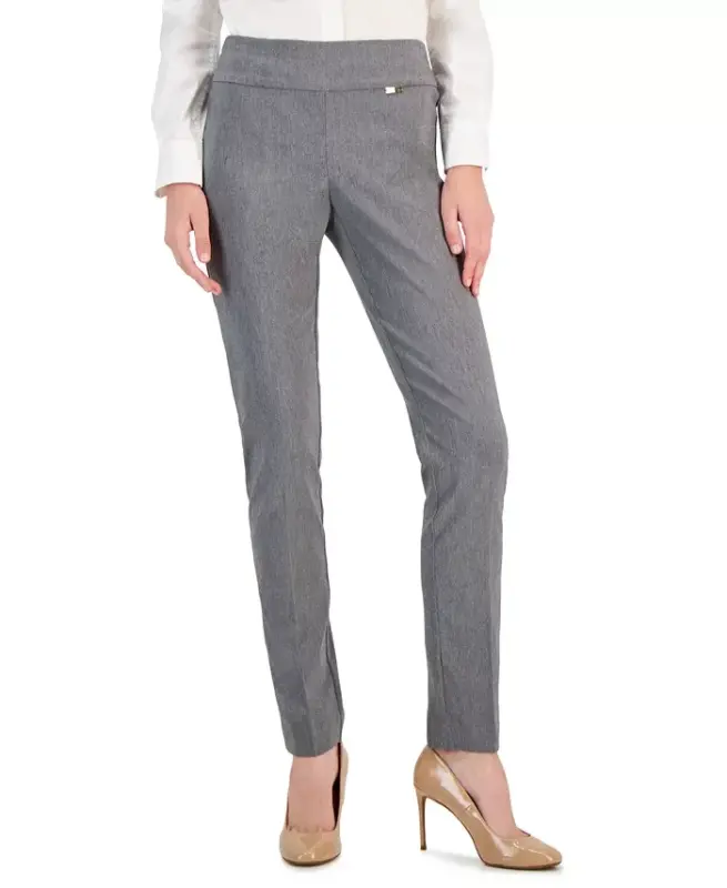 Women's Mid-Rise Skinny Pants, Regular & Short Lengths, Created for Modazone-Medium Heather Grey - 1