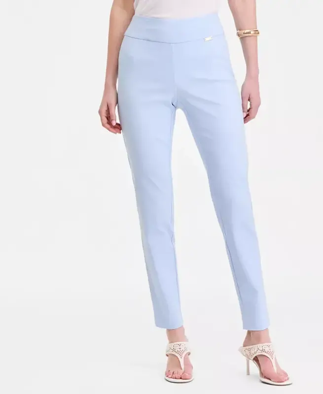 Women's Mid-Rise Skinny Pants, Regular & Short Lengths, Created for Modazone - Pale French Blue - 2