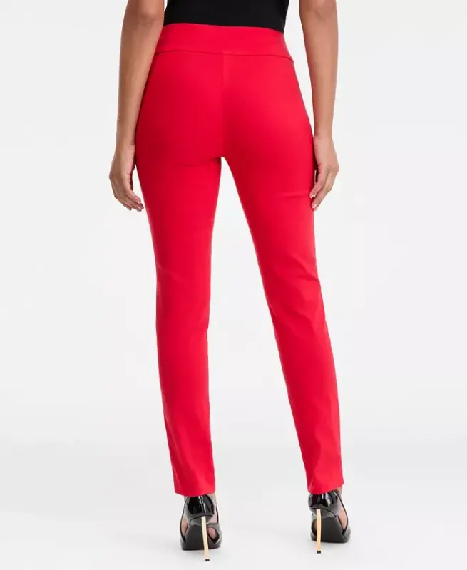 Women's Mid-Rise Skinny Pants, Regular & Short Lengths, Created for Modazone - Real Red - 4