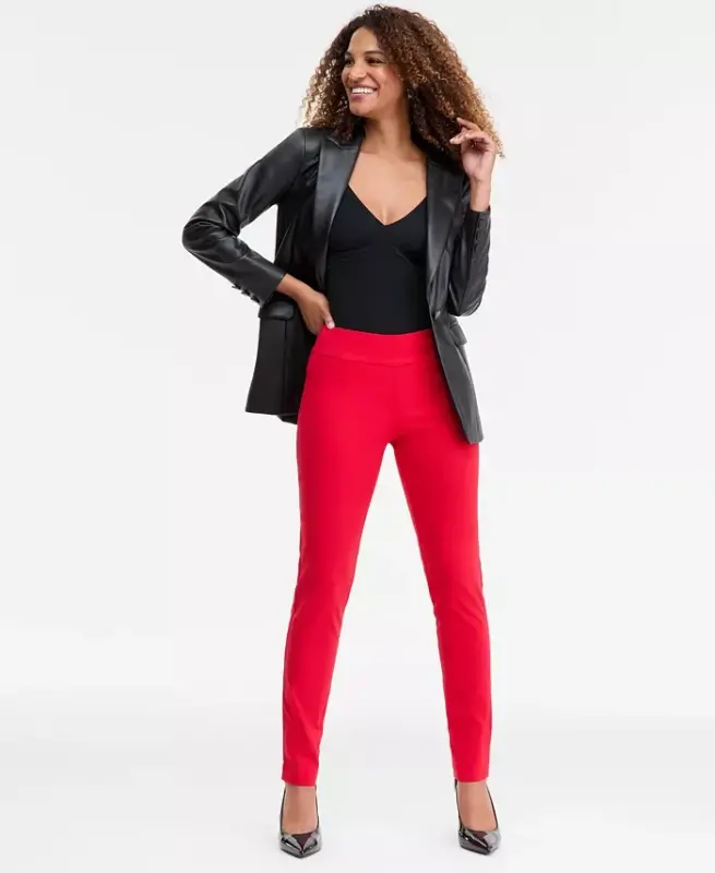Women's Mid-Rise Skinny Pants, Regular & Short Lengths, Created for Modazone - Real Red - I.N.C. INTERNATIONAL CONCEPTS