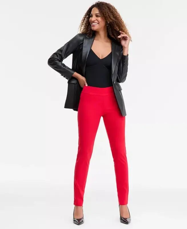 Women's Mid-Rise Skinny Pants, Regular & Short Lengths, Created for Modazone - Real Red - 3