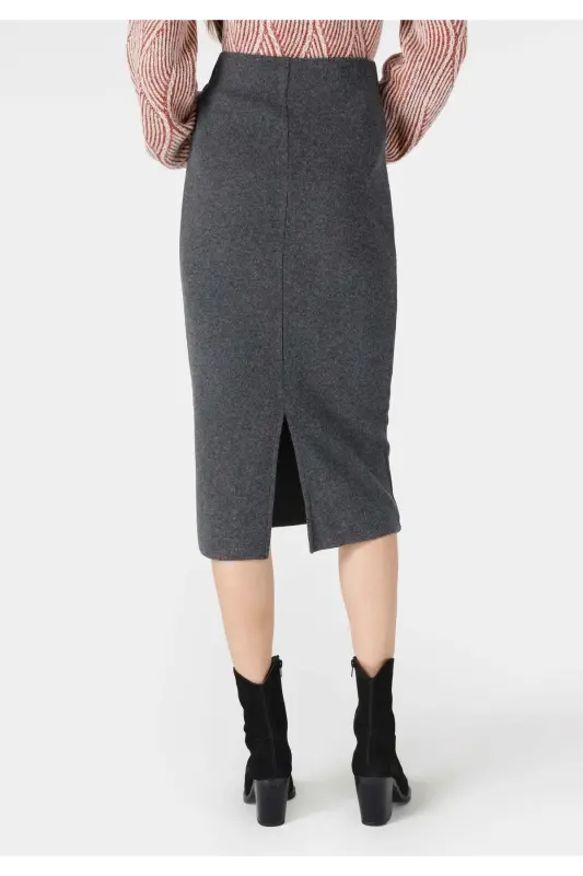 Women's midi skirt, slim fit, anthracite - 2